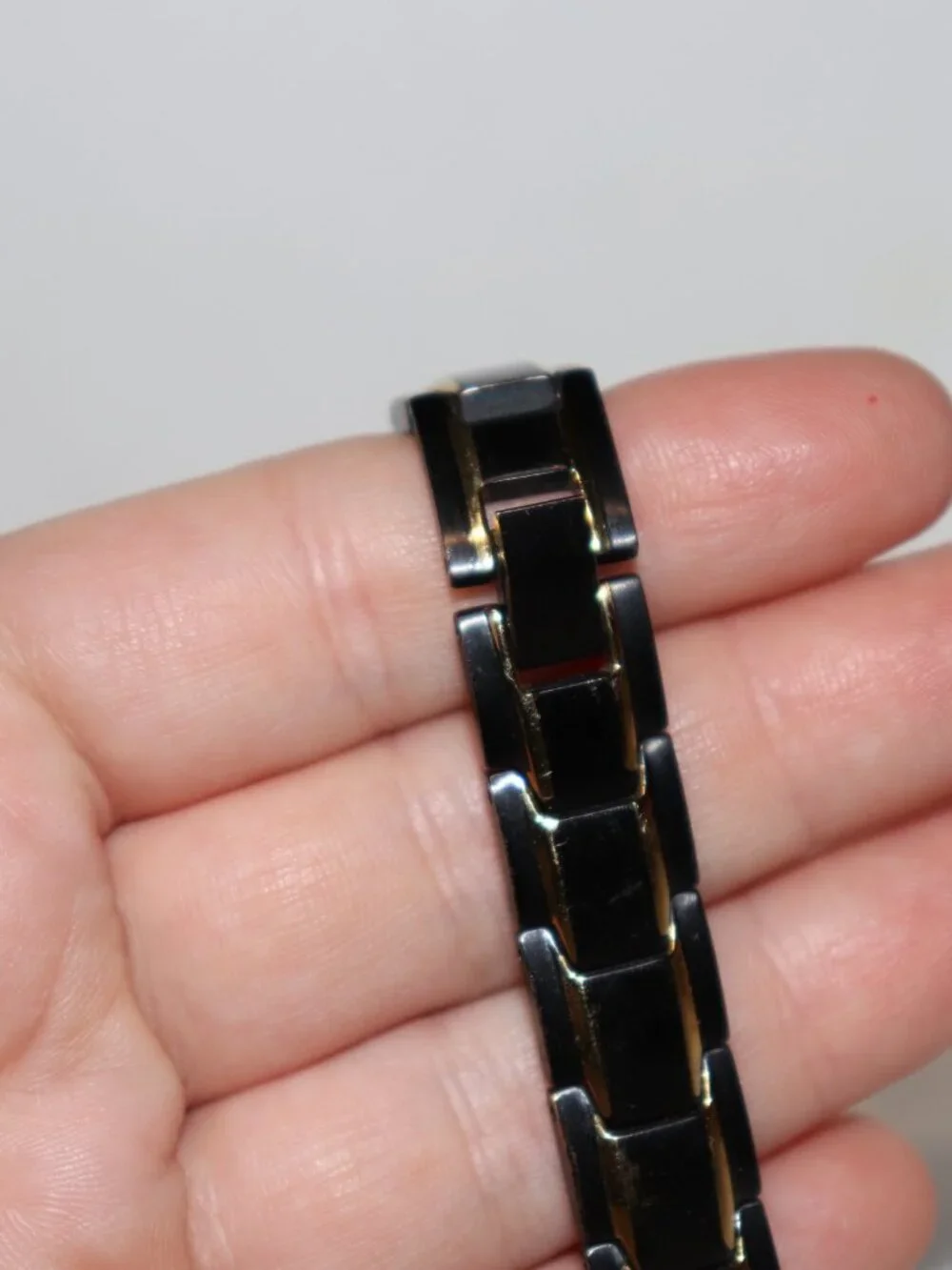✨ Men’s Black & Gold Stainless Steel Bracelet · 7.75